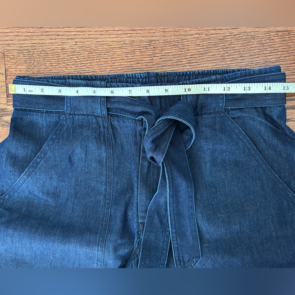 NWT Lilla P Size Small Dark Blue Denim Tie-Waist Women’s Pants - Picture 10 of 14